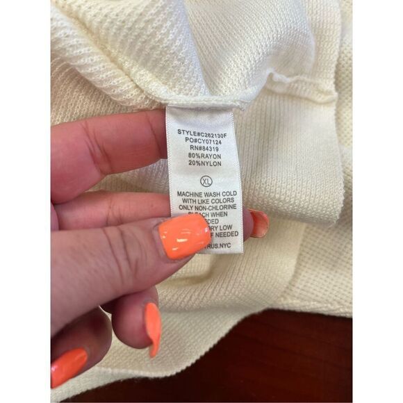 Cyrus Winter White Waffle Knit Hoodie Sweater sz XL NWOT - Picture 7 of 7